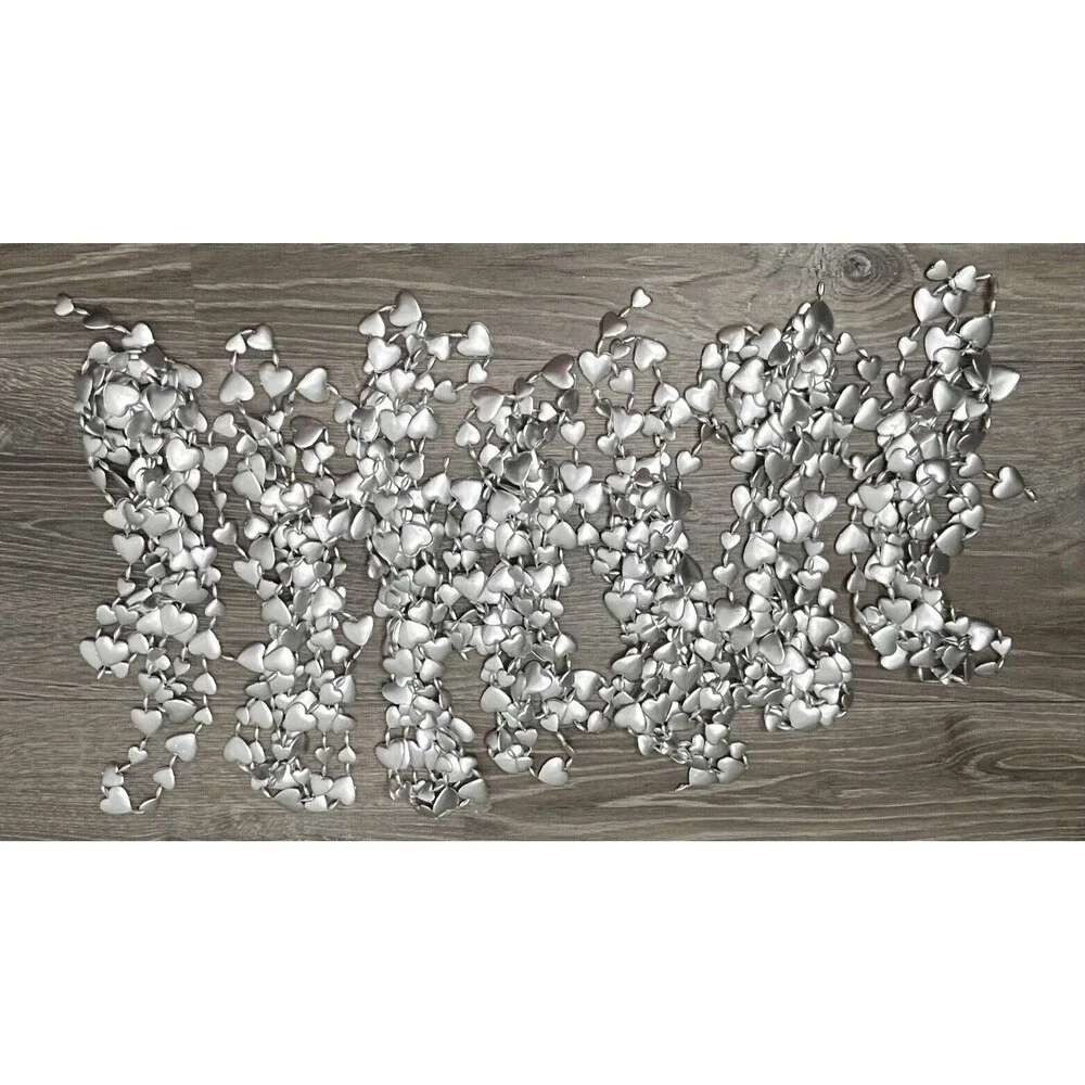 Lot 7 Strands‎ Heart Garland Christmas Tree Wedding Silver Plastic Total 749 in
